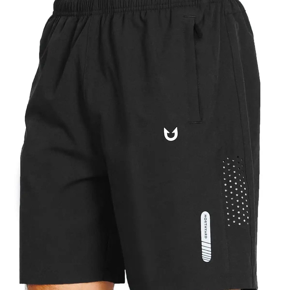 Black Men's Shorts, Northyard hiking/athletic, 7 in, 3XL